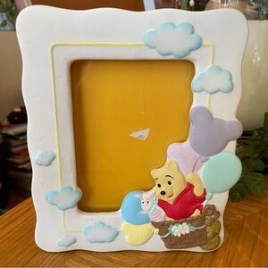 Vintage Winnie the Pooh and Piglet Balloon Ceramic Picture Frame